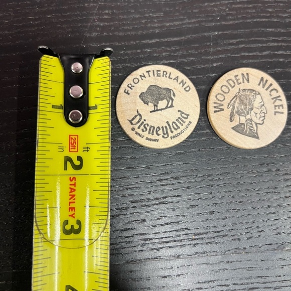 2 Vintage Disneyland Frontier Wooden Nickels - Picture 2 of 6